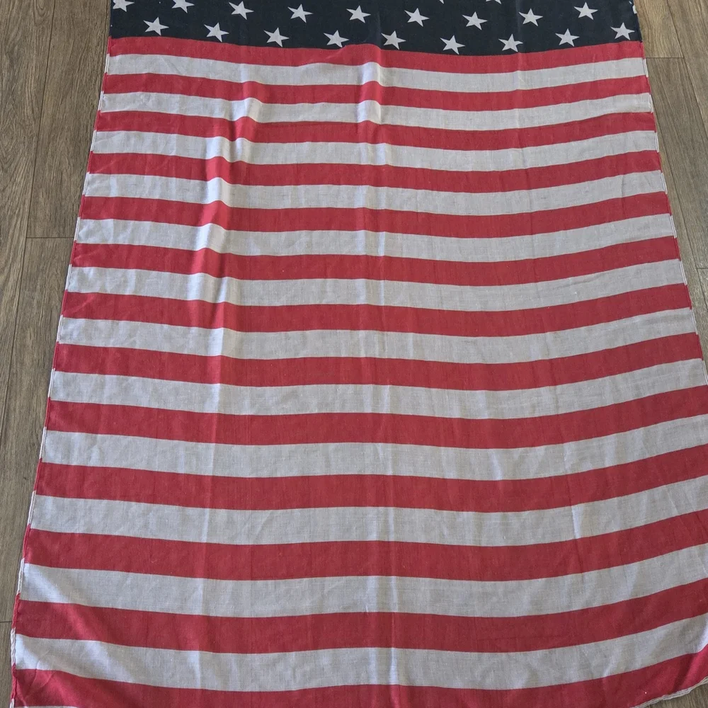 American Flag Scarf Wrap USA 250th Birthday Patriotic Stars & Stripes